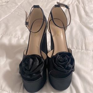 Black chunky heels, never worn.